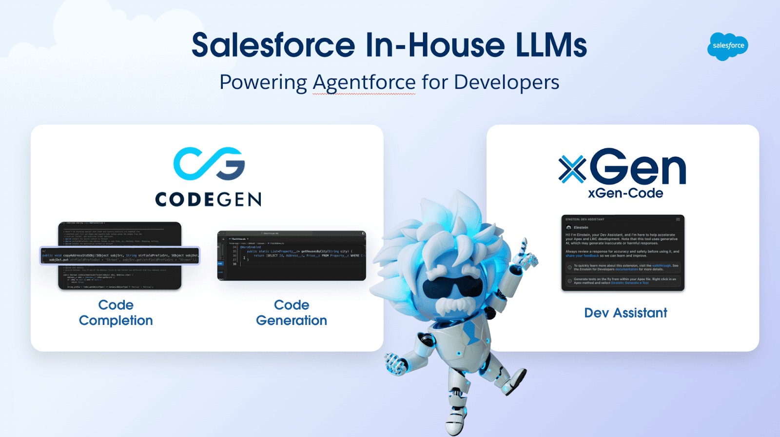An image comparing the features of LLMs that support Agentforce for Developers